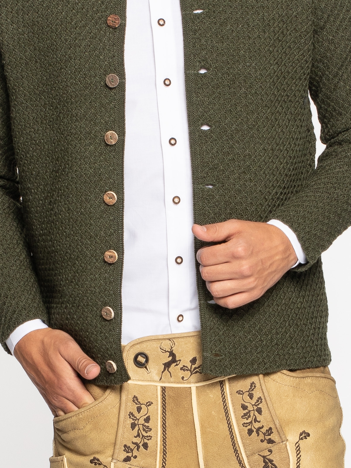 Grüne Strickjacke mit Rauten Grüne Strickjacke mit Rauten