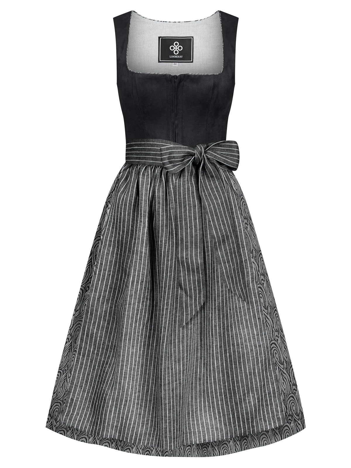 Schwarzes Dirndl im Animalprint mit zwei Schürzen Schwarzes Dirndl im Animalprint mit zwei Schürzen