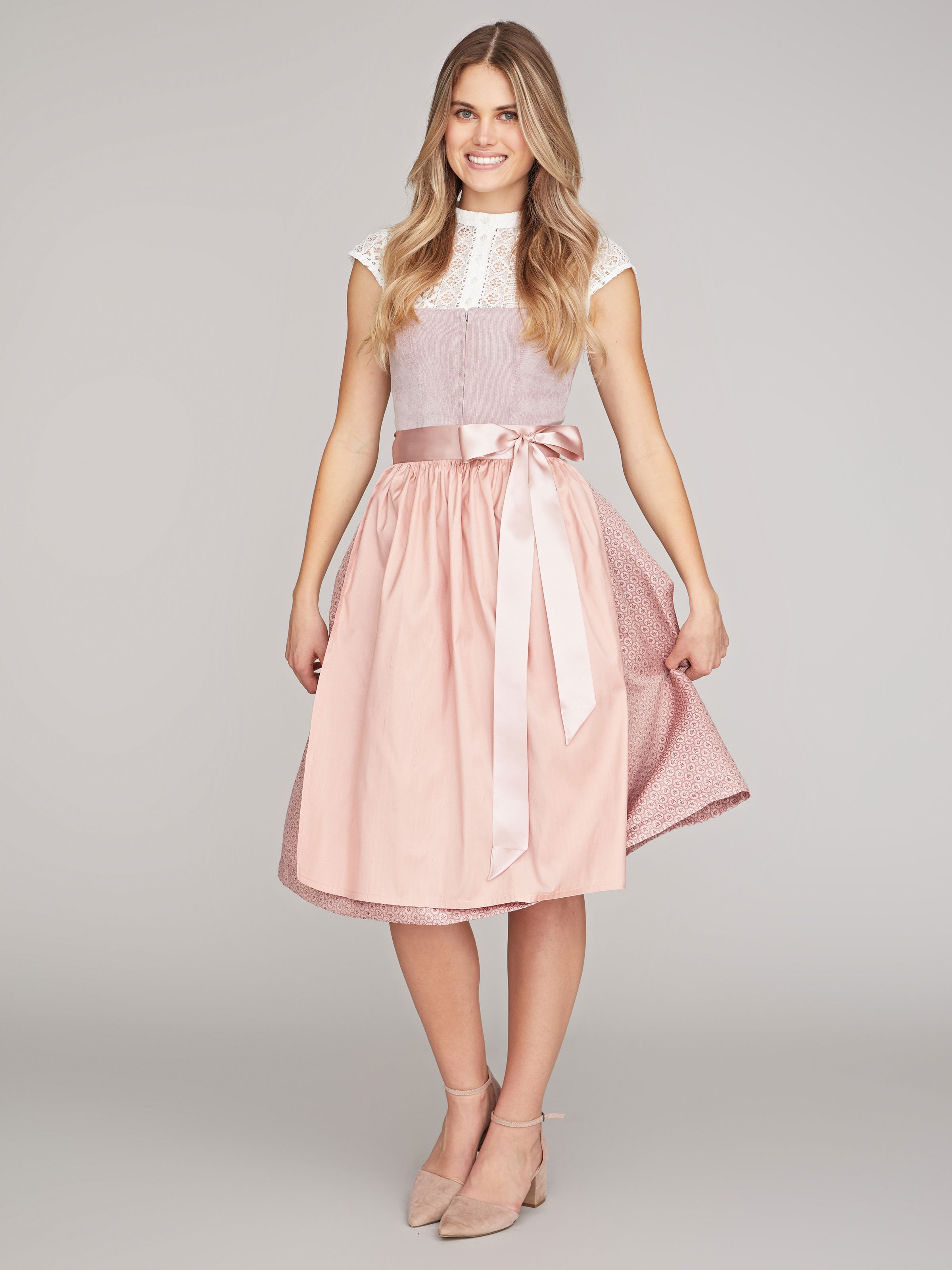 Rosa Dirndl mit Cord-Mieder Rosa Dirndl mit Cord-Mieder