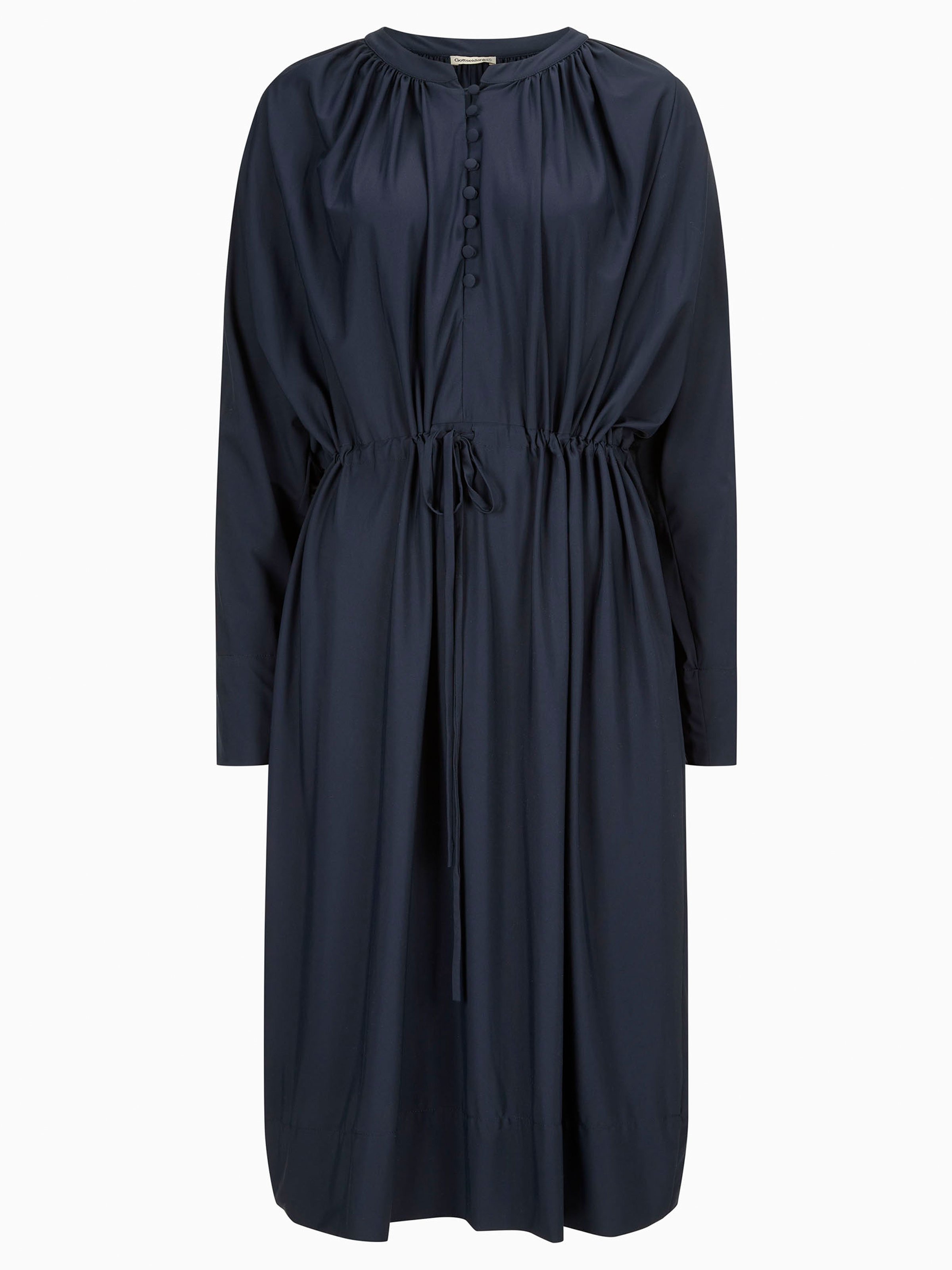 Dunkelblaues Oversize-Kleid mit Knopfleiste Dunkelblaues Oversize-Kleid mit Knopfleiste
