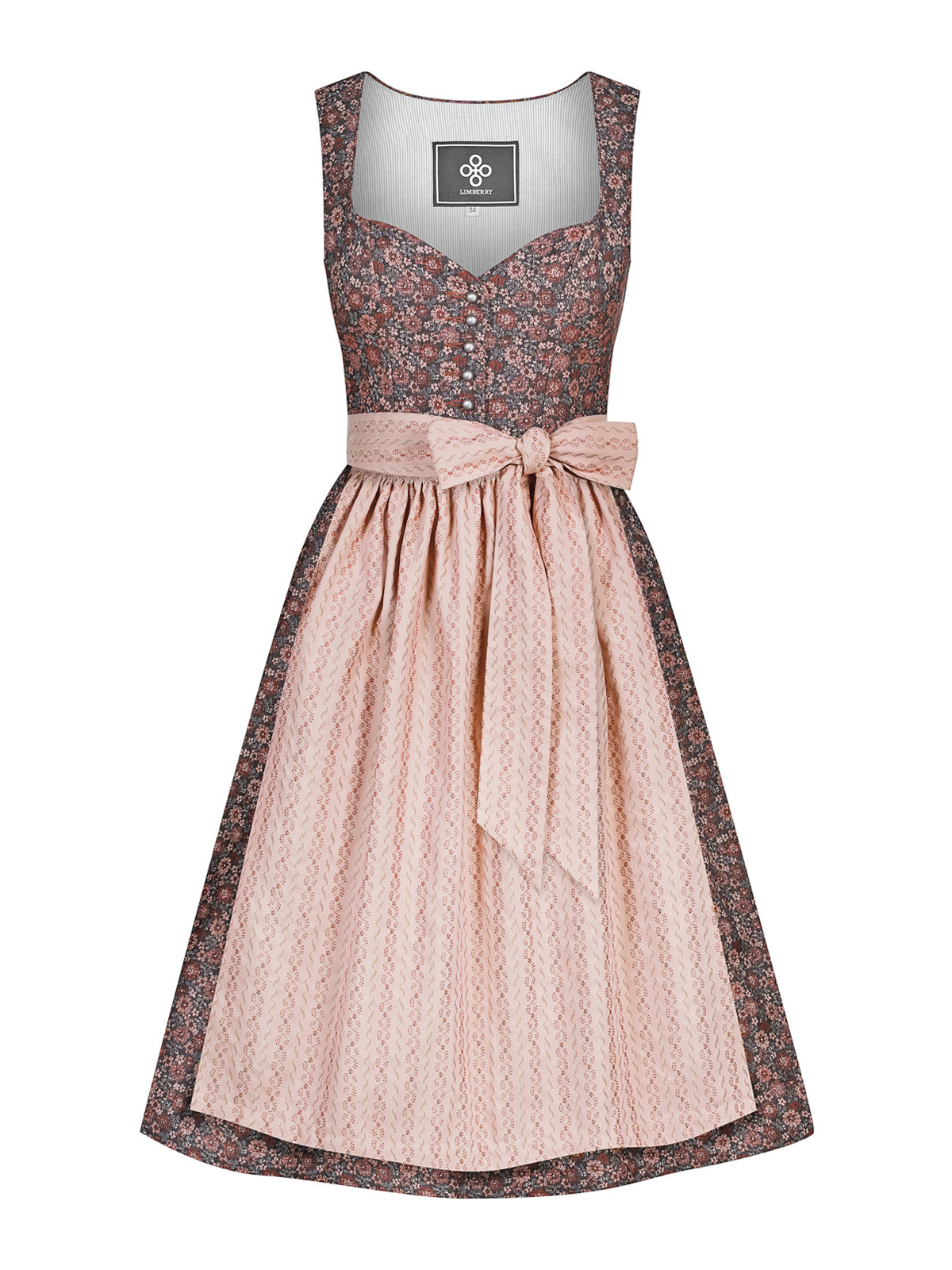 Rosé-braunes Dirndl mit zwei Schürzen Rosé-braunes Dirndl mit zwei Schürzen