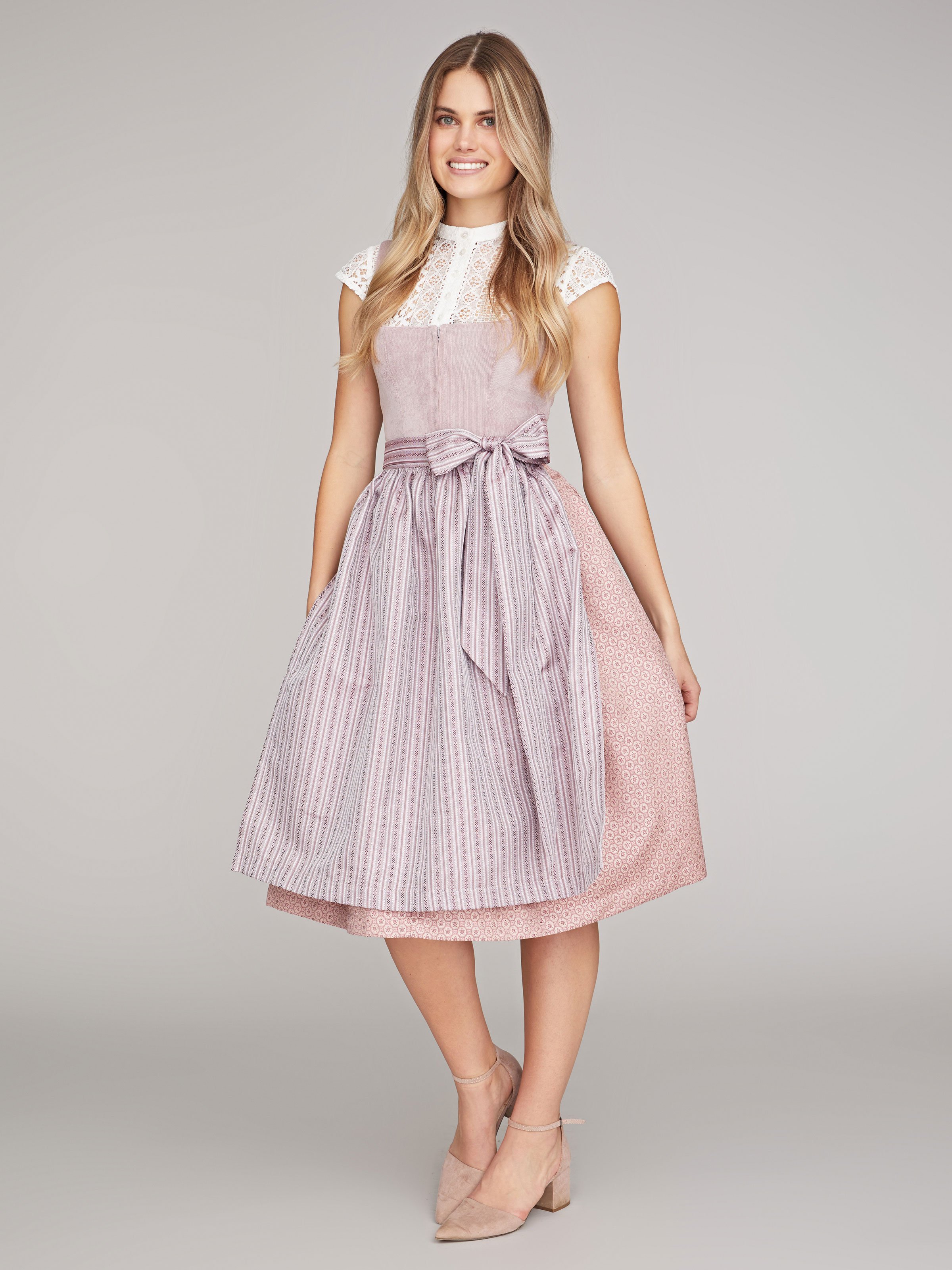 Rosa Dirndl mit Cord-Mieder Rosa Dirndl mit Cord-Mieder