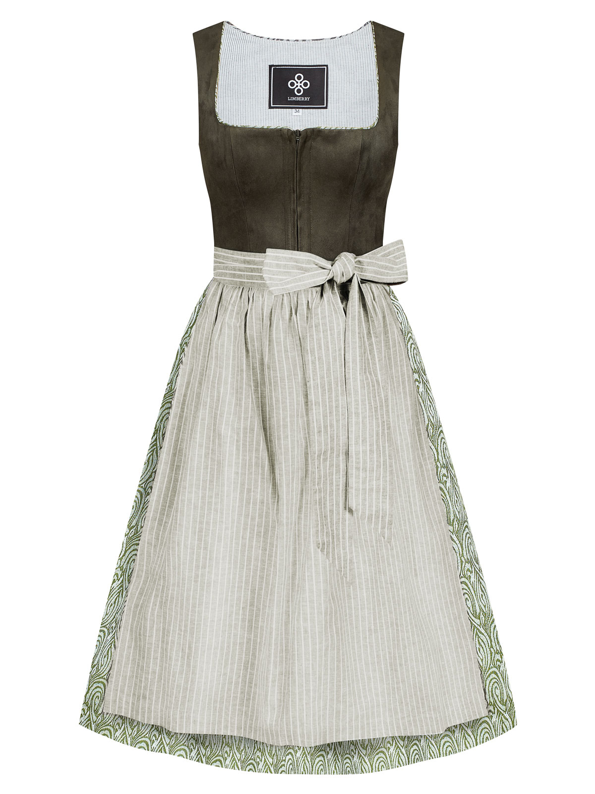 Khaki grünes Dirndl im Animalprint Khaki grünes Dirndl im Animalprint