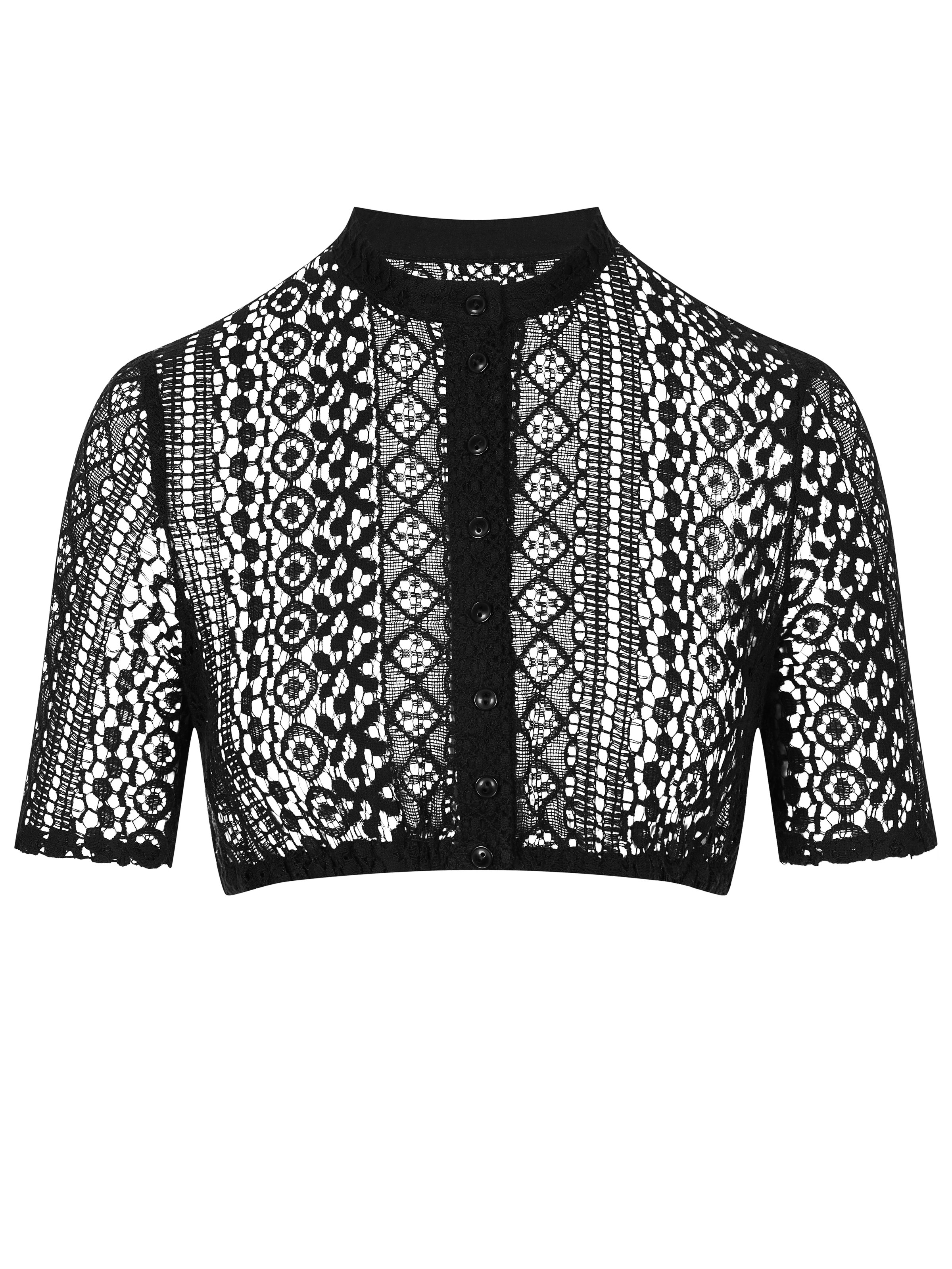 Schwarze hochgeschlossene Dirndlbluse Schwarze hochgeschlossene Dirndlbluse