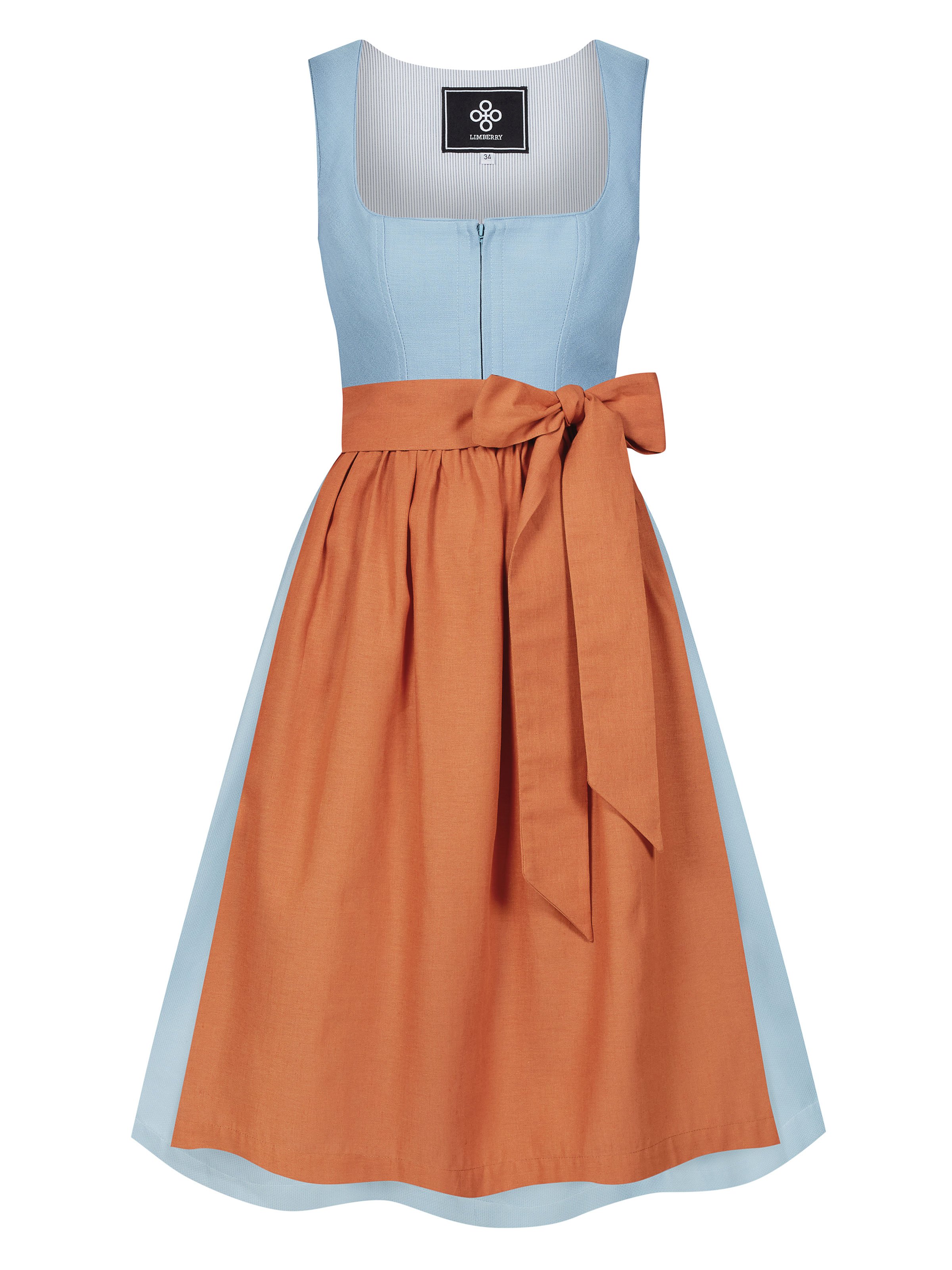 Himmelblaues Balkonett-Dirndl Himmelblaues Balkonett-Dirndl