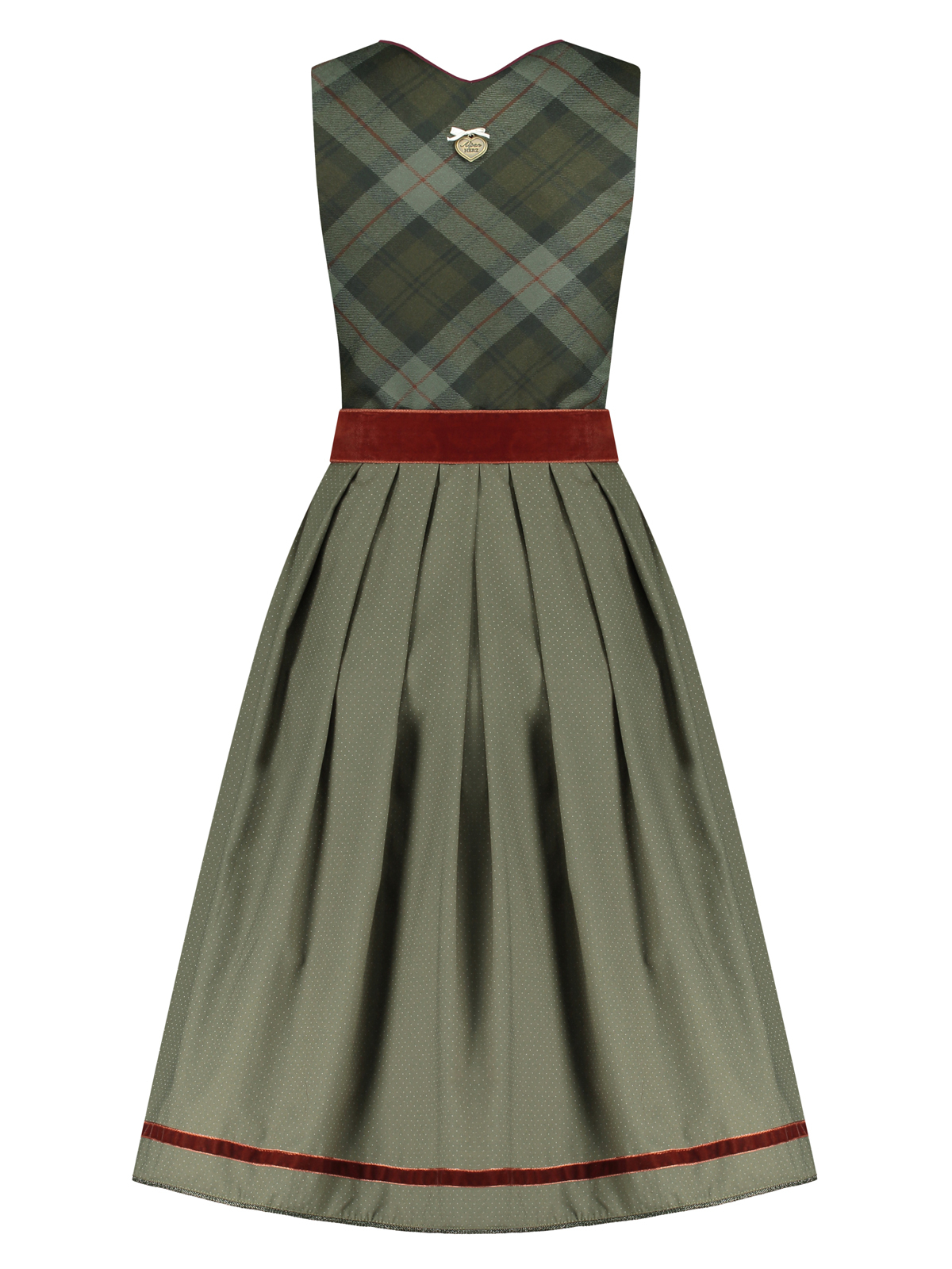 Olivgrünes Dirndl mit Karomuster Olivgrünes Dirndl mit Karomuster