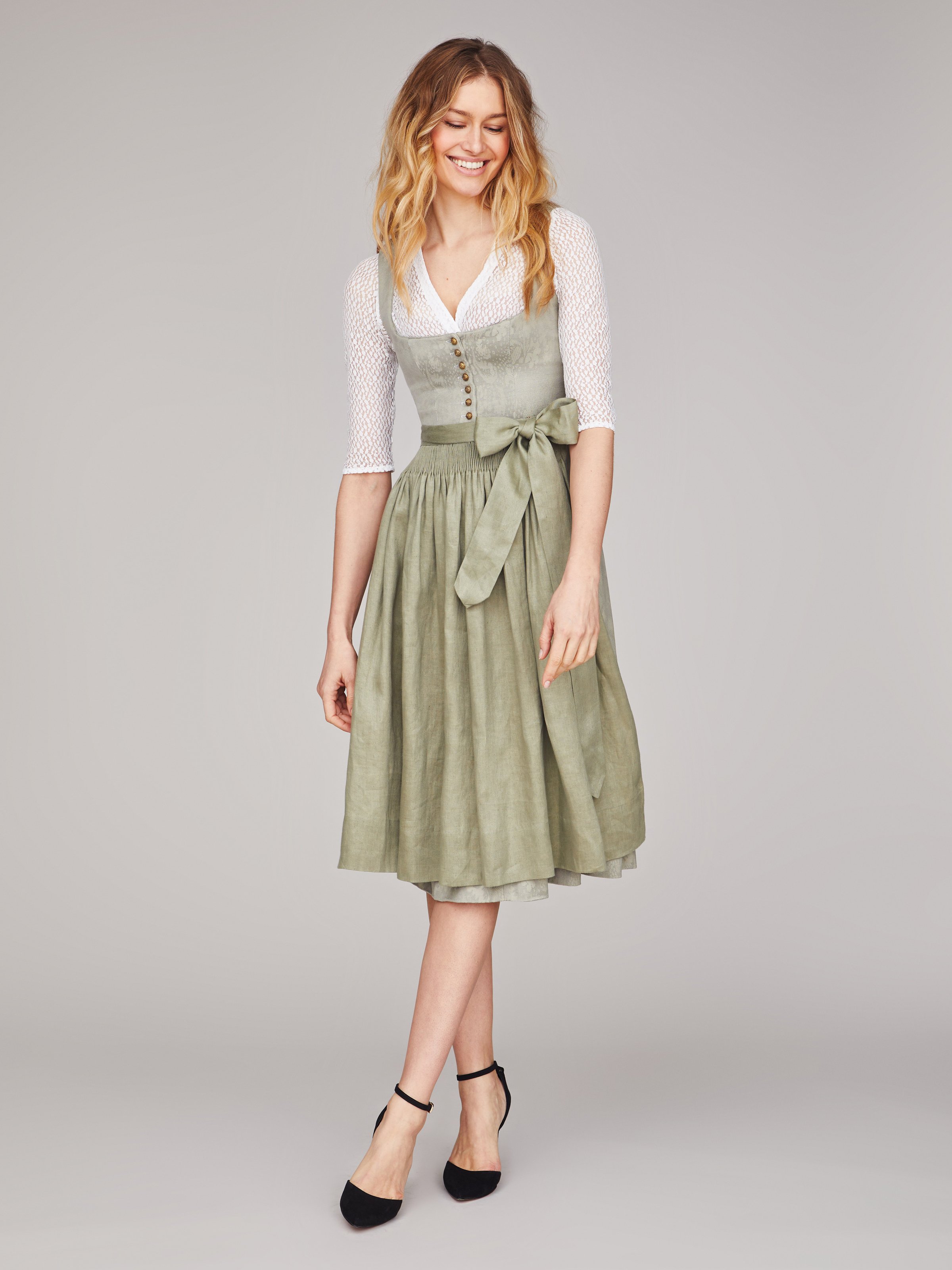 Salbeigrünes Stretch-Dirndl Salbeigrünes Stretch-Dirndl