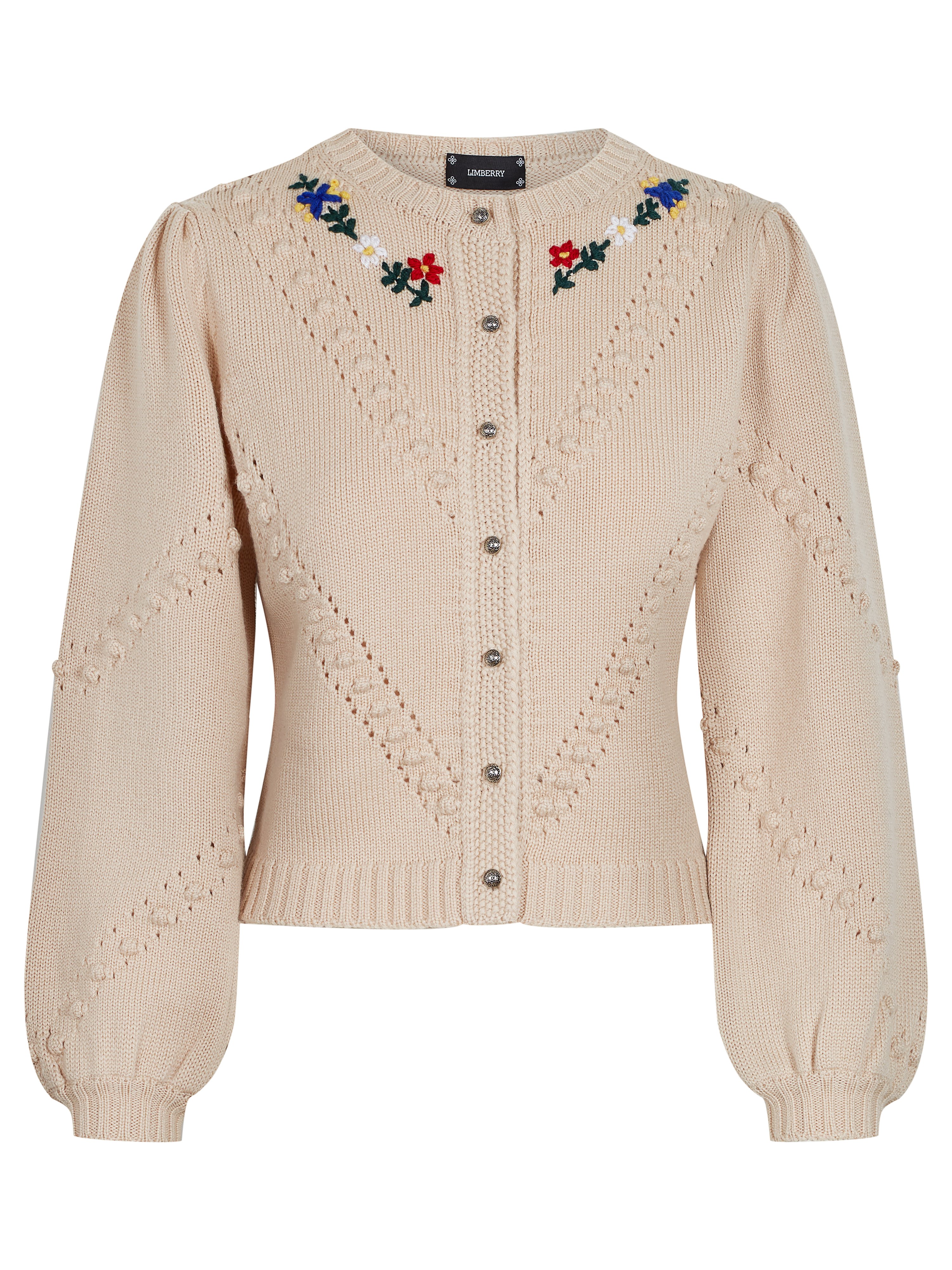 Strickjacke mit Blumenstickerei Strickjacke mit Blumenstickerei
