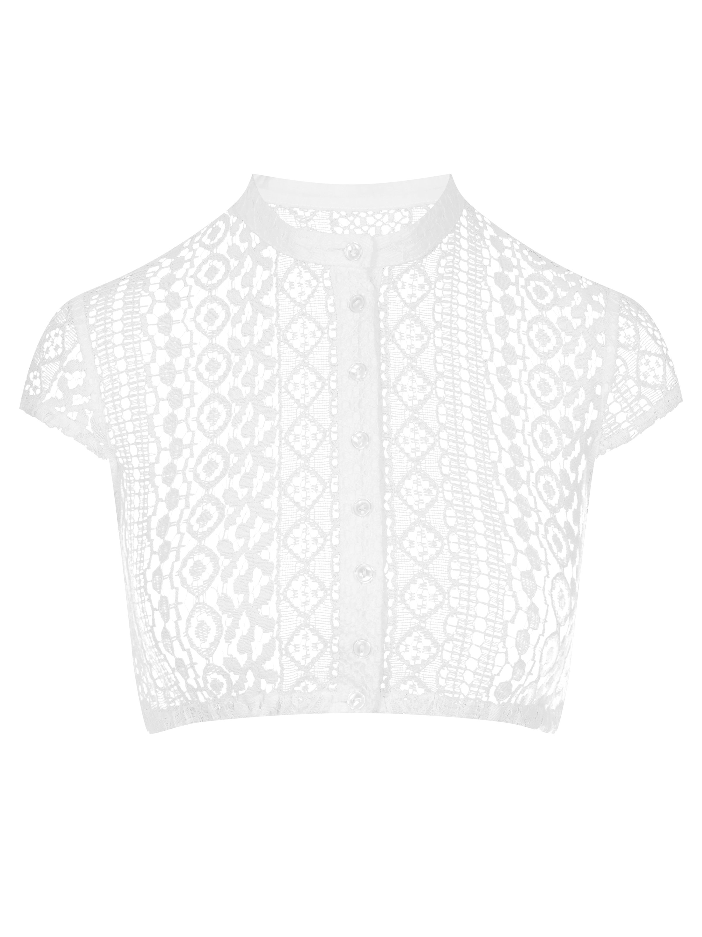 Cremeweiße Dirndlbluse mit Flügelarm Cremeweiße Dirndlbluse mit Flügelarm