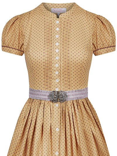 Senf-farbenes Kleid mit Gürtel