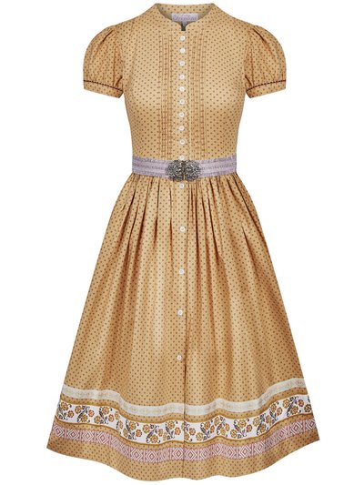 Senf-farbenes Kleid mit Gürtel