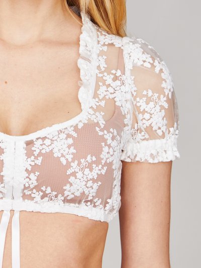 Dirndlbluse aus Blümchen-Tüll Dirndlbluse aus Blümchen-Tüll