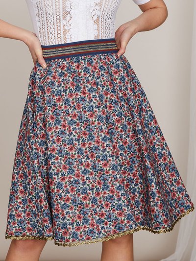 Trachtenrock mit Blumenmuster in rot und blau Trachtenrock mit Blumenmuster in rot und blau