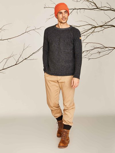 Grau melierter Pullover für Herren