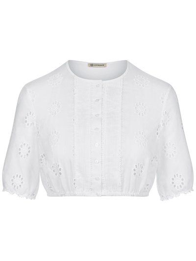 Weiße Dirndlbluse mit Lochmuster