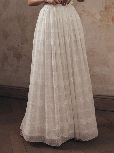 Langer Braut-Rock im Boho-Stil mit Georgette-Muster Langer Braut-Rock im Boho-Stil mit Georgette-Muster