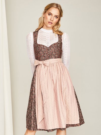 Rosé-braunes Dirndl mit zwei Schürzen Rosé-braunes Dirndl mit zwei Schürzen