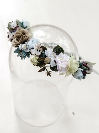 Flowerband in blau-creme