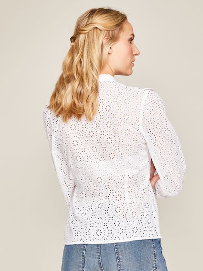 Weiße Bluse mit Volants