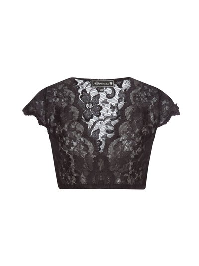 Schwarze Dirndlbluse aus Spitze
