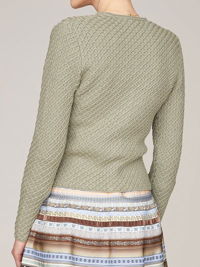 Grau-Grüne Trachten-Strickjacke mit Knopfleiste Grau-Grüne Trachten-Strickjacke mit Knopfleiste