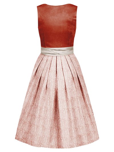 Rostbraunes Dirndl im Animalprint mit zwei Schürzen