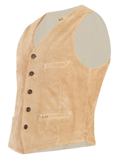 Hellbraune Cord-Weste 