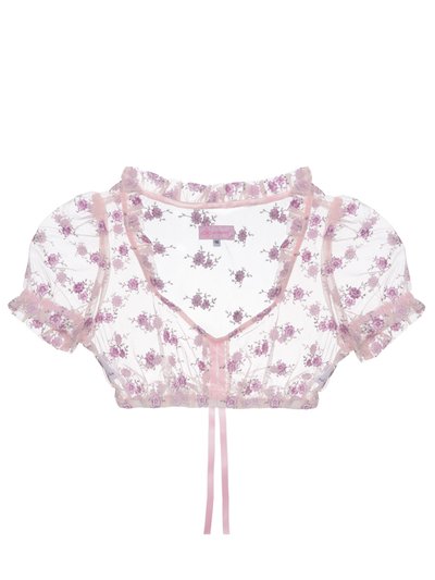 Rosa Dirndlbluse mit Stickerei