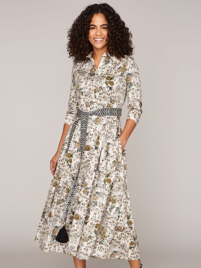 Geblümtes Kleid mit Taillengürtel Geblümtes Kleid mit Taillengürtel