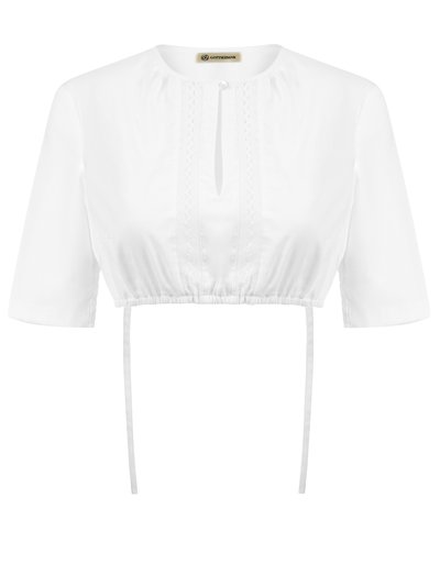 Hochgeschlossene Dirndlbluse mit Spitze