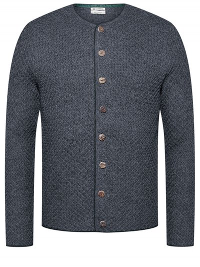 Grauer Strickjanker mit Waffelmuster