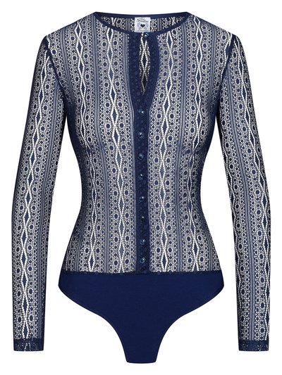 Dunkelblauer Spitzenbody