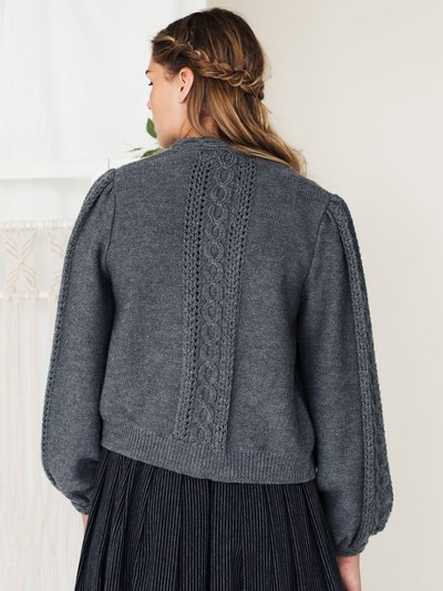 Zinngraue Oversized Strickjacke Zinngraue Oversized Strickjacke