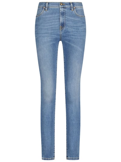Indigo-Blaue Skinny-Jeans mit Highwaist-Schnitt