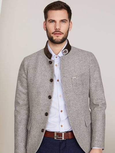 Hellgraue Loden-Herrenjacke
