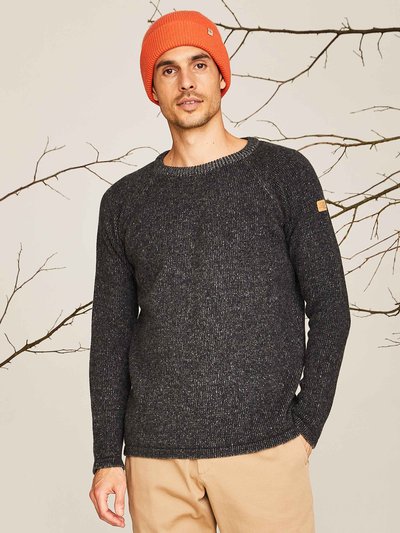 Grau melierter Pullover für Herren