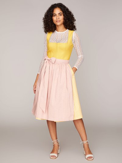 Gelbes Dirndl mit Leinen-Mieder Gelbes Dirndl mit Leinen-Mieder