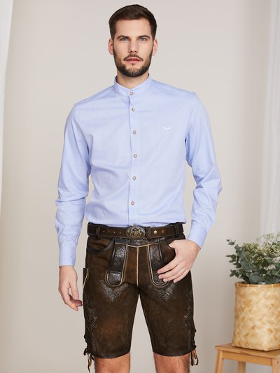 Kurze dunkelbraune Ziegenlederhose