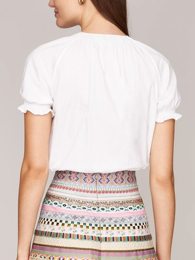 Weiße Kurzarm-Bluse Weiße Kurzarm-Bluse