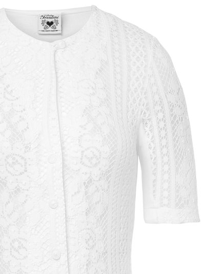 Weißer Trachtenbody mit floralem Muster Weißer Trachtenbody mit floralem Muster