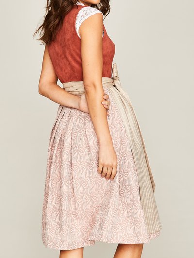 Rostbraunes Dirndl im Animalprint mit zwei Schürzen