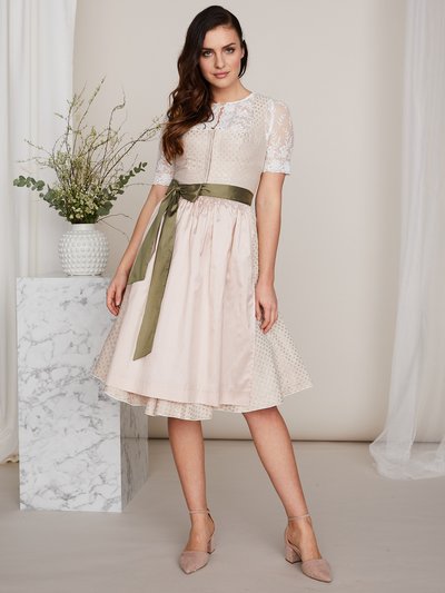 Puderrosa-farbenes Dirndl mit feiner Webstruktur Puderrosa-farbenes Dirndl mit feiner Webstruktur