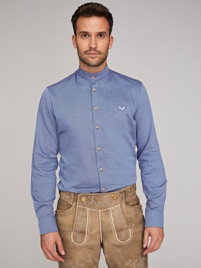 Slimfit Trachtenhemd in Blau