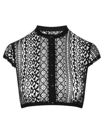 Dirndlbluse in Schwarz mit Flügelarm