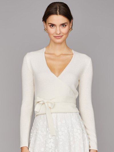 Cremefarbene Braut-Wickel Cardigan aus einem Woll-Kaschmir-Mix Cremefarbene Braut-Wickel Cardigan aus einem Woll-Kaschmir-Mix