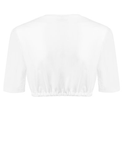 Hochgeschlossene Dirndlbluse mit Spitze