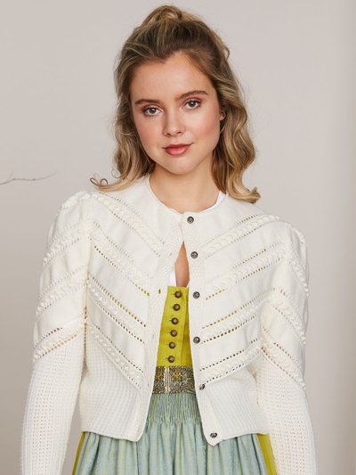 Kuschelige Strickjacke in Cremeweiß
