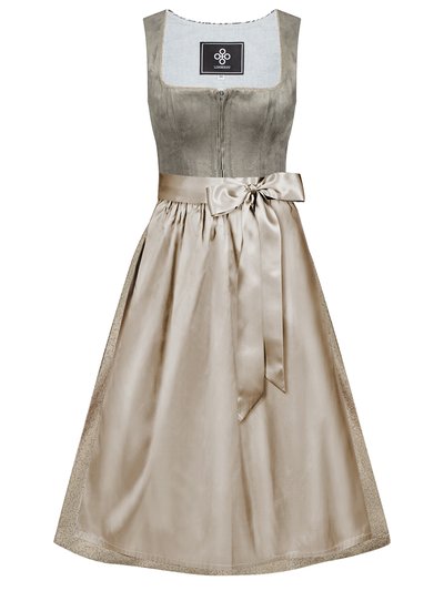 Beigefarbenes Dirndl mit zwei Schürzen Beigefarbenes Dirndl mit zwei Schürzen