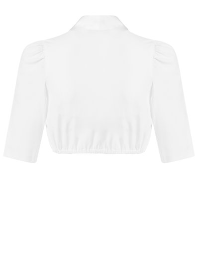 Weiße Dirndlbluse mit edlem Stehkragen