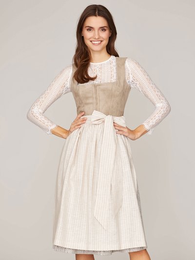 Hellbeiges Dirndl im Animalprint Hellbeiges Dirndl im Animalprint